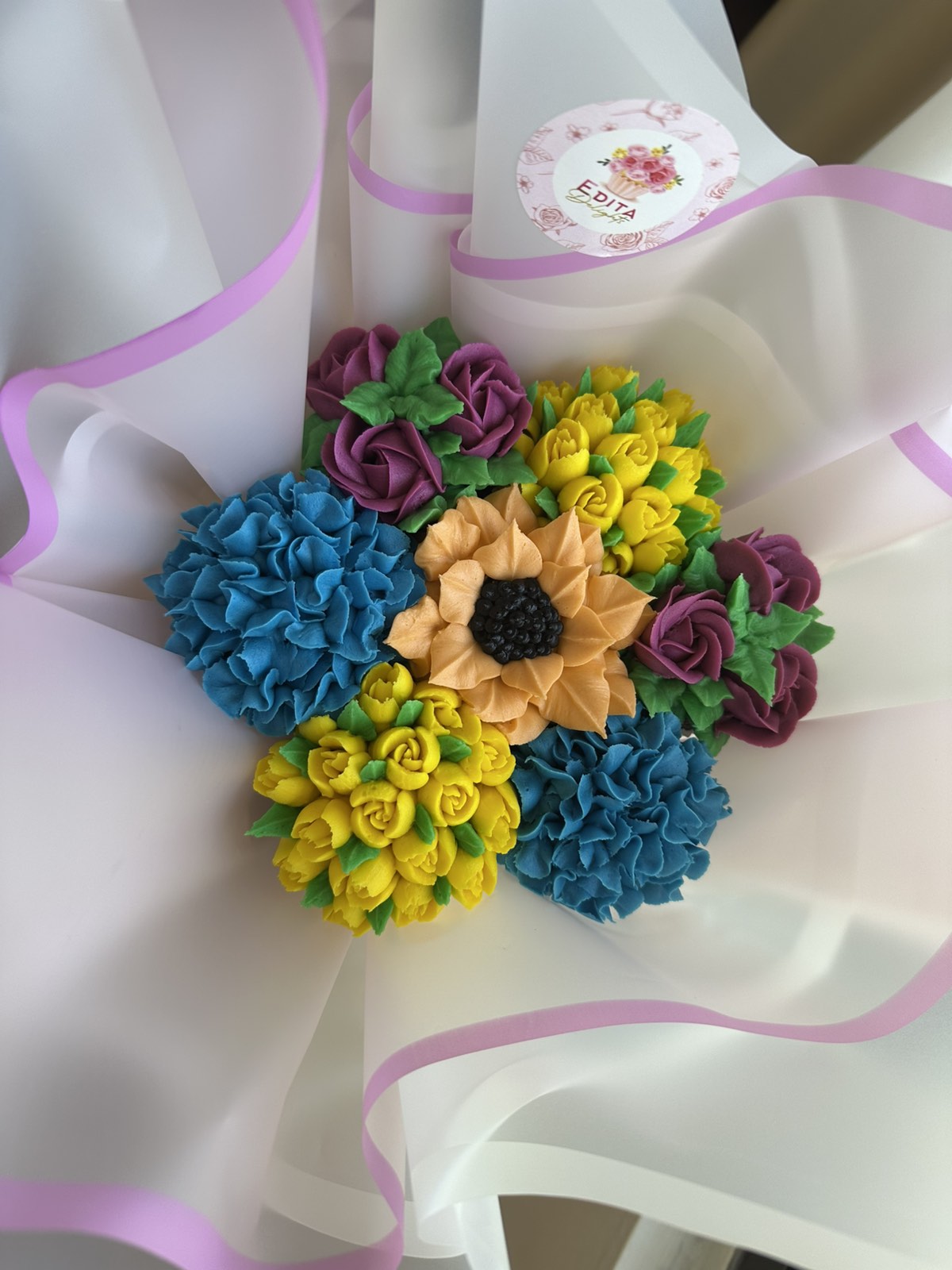Cupcake Flowers bouquet - 7 pcs