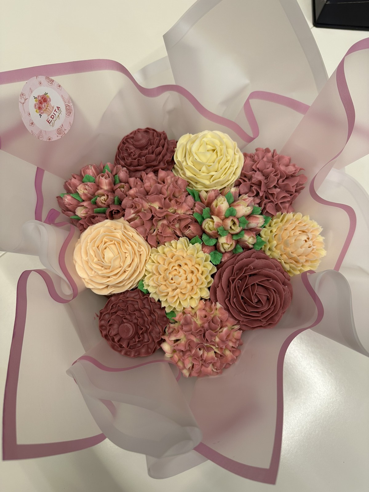 Cupcake Flowers Bouquet - 12 pcs
