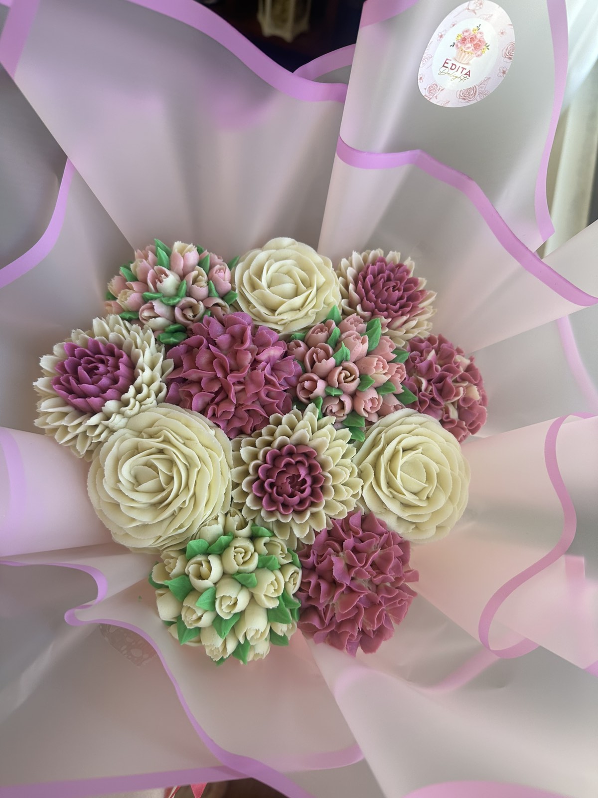 Flowers Cupcake Bouquet \ 12 pcs