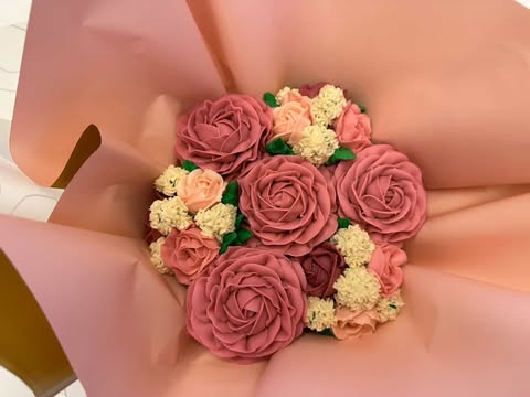 Cupcakes Flower bouquet - 7 pcs