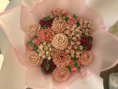 Cupcake flowers bouquet - 19 pcs