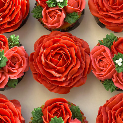 Beautiful red roses flowers box