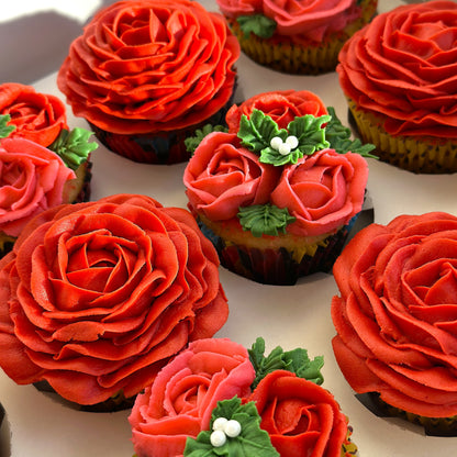 Beautiful red roses flowers box