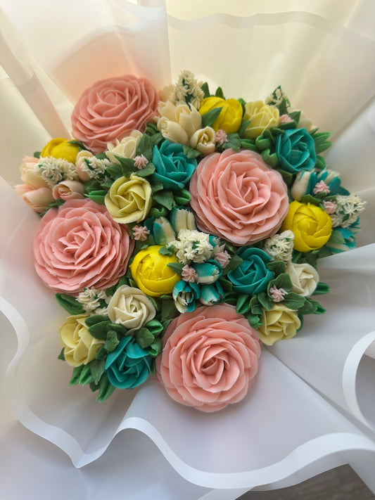 Cupcake Flowers Bouquet - 12 pcs