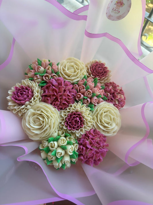 Flowers Cupcake Bouquet - 12 pcs