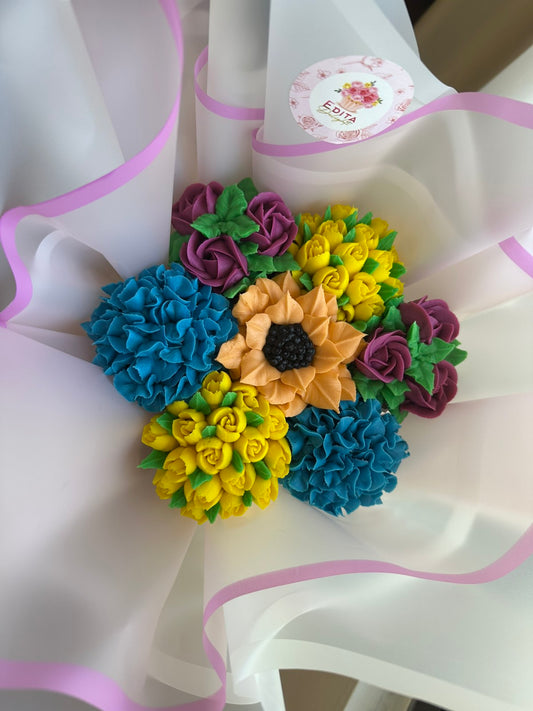 Cupcake Flowers bouquet - 7 pcs