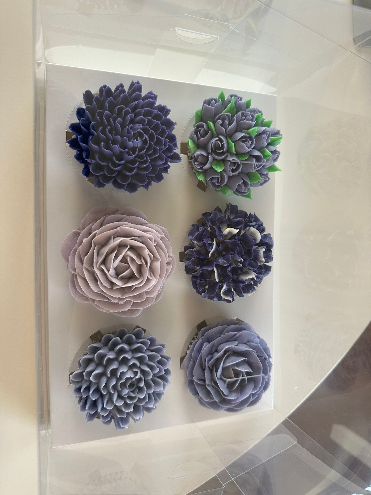 Cupcake box - 6 pcs \ Purple flowers