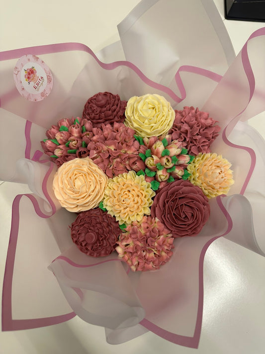Cupcake Flowers Bouquet - 12 pcs