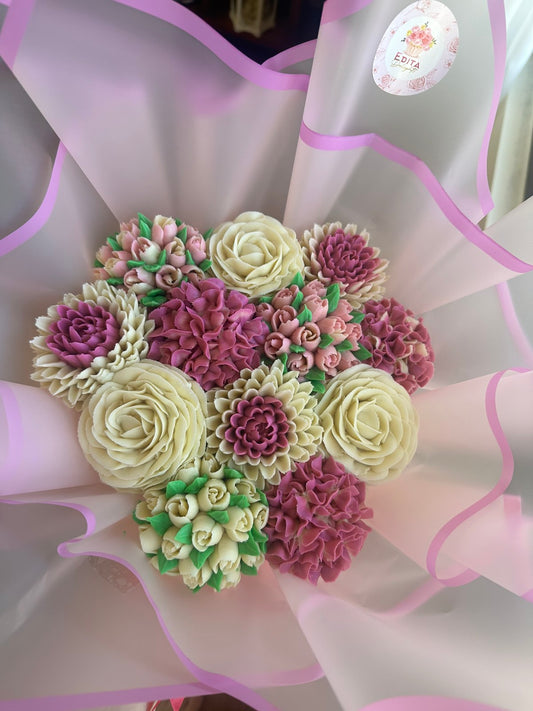 Flowers Cupcake Bouquet \ 12 pcs